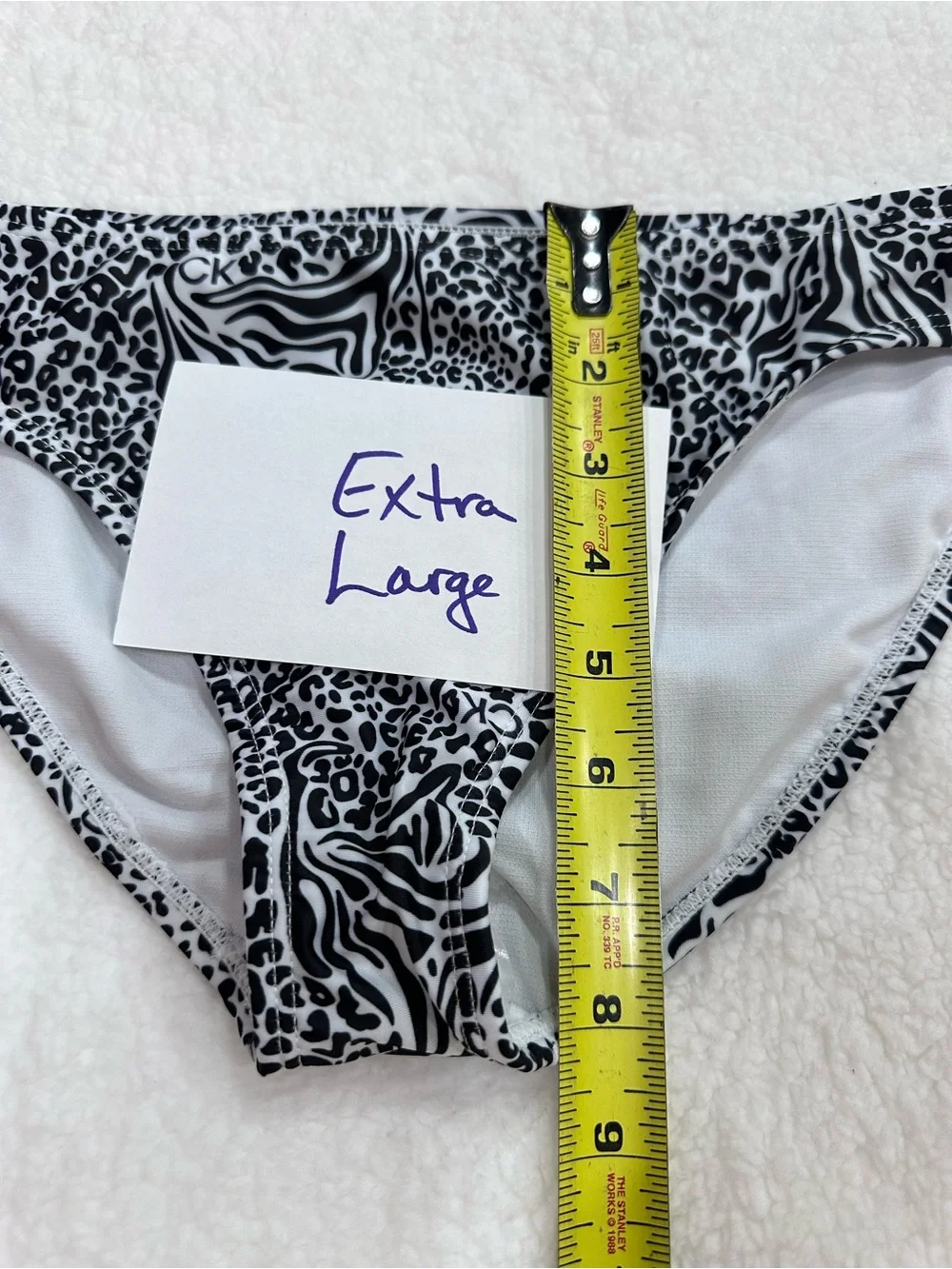 Girl’s Calvin Klein Black & White Animal Print Ruffle Bikini Set
